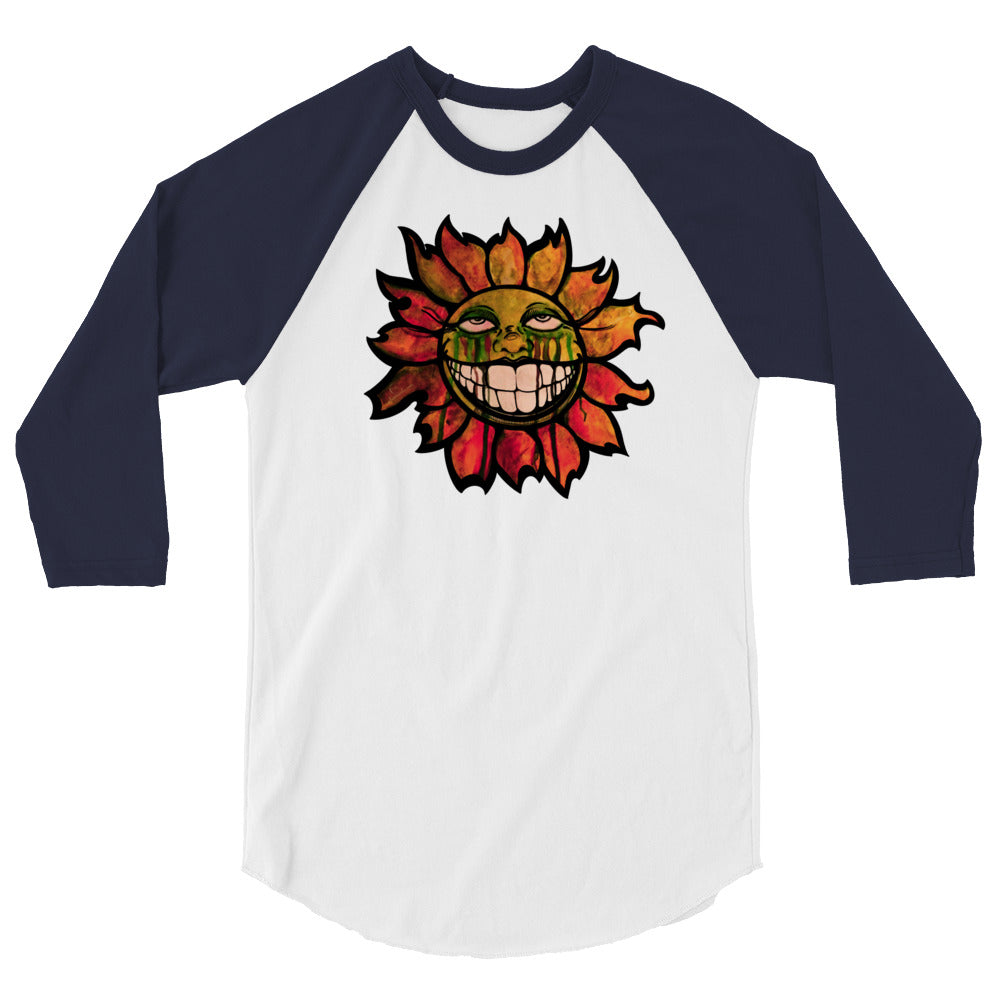 "Sunflower" Watercolor 3/4 sleeve raglan shirt