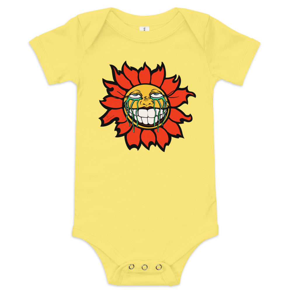 "Sunflower" Orange Baby short sleeve one piece