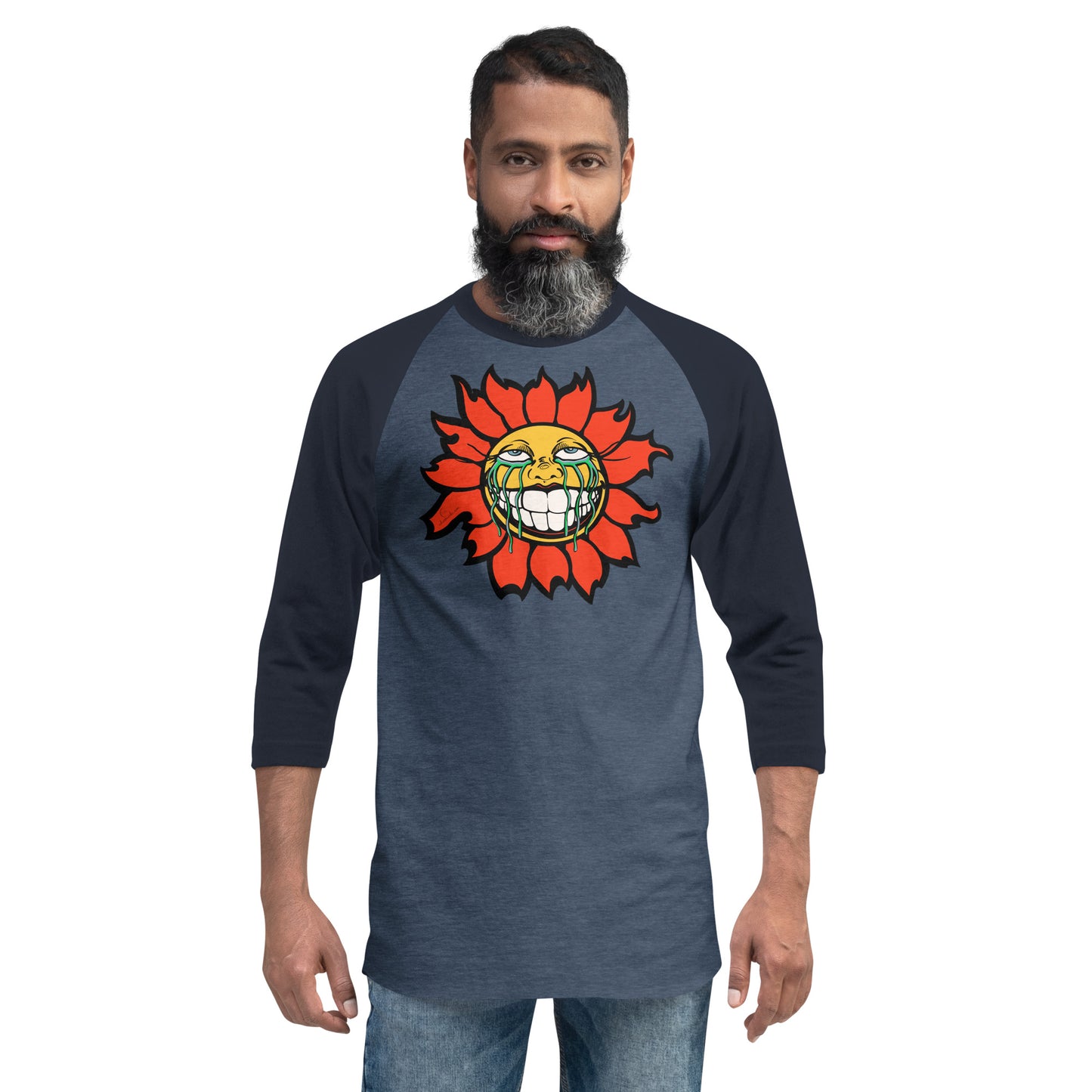 "Sunflower" Orange 3/4 sleeve raglan shirt